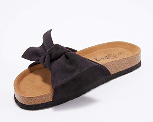 Image of FISACE Womens Bow Flat Sandals Flip Flops Slide Sandals Summer Beach Shoes