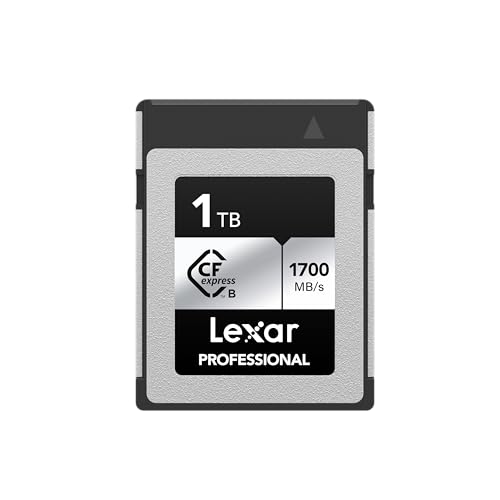 Image of Lexar 1TB Professional Silver SE CFexpress Type B Memory Card, for Photographers, Videographers, Up to 1700 /1250 MB /s, 8K Video (LCXEXSE001T-RNENU)
