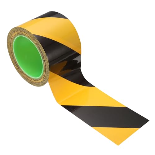 Ruban de précaution PATIKIL noir jaune 8cm x 33m pour marquage sol