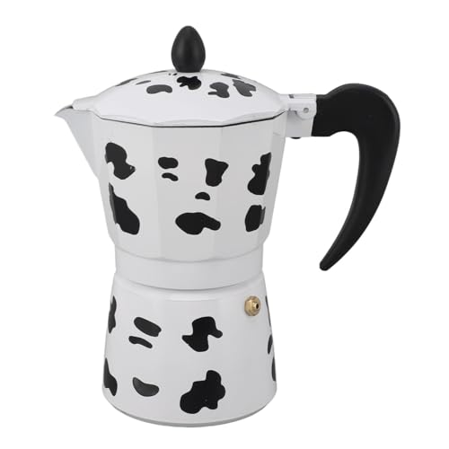 HAOHIZE Coffee Pot,Coffee Pot Household Hand Pour Kettle Concentrated Milk Cow Color with Italy Aluminium for Kettle Boil for Home Cafe Outdoor Activities Camping Travel (6 Cups 300ML)