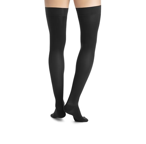 Image of BSN Medical 122319 Jobst Ultra Sheer Compression Stockings, Thigh High, 20-30 mmHg, Closed Toe, X-Large, Classic Black