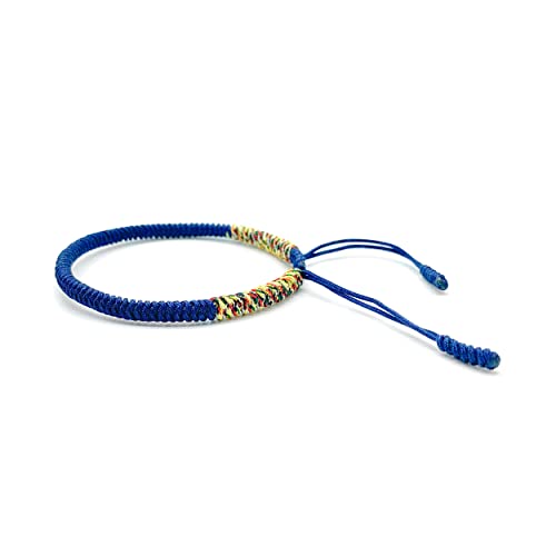 Tumybee Blue String Bracelet For Men And Women, Rope Lucky And Protection Bracelet, Handmade Tibetan Braided Tie Thread Bracelet, Surfer Woven String For Girl, Son, Teenage On All Occasion (Navy) #TOP1