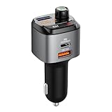 Autoadapter mit FM-Transmitter, Kfz-Ladegerät mit Freisprechanruf, Freisprecheinrichtung und Audioempfänger, schnelles Kfz-Ladegerät QC3.0, Musik-Player von C, unterstützt