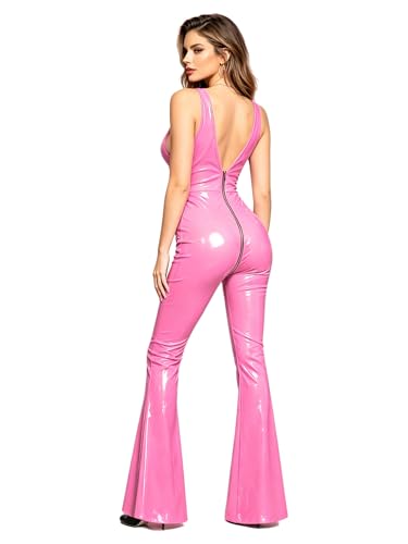Combinaison grande taille en cuir verni confortable et fluide Freebily - 2