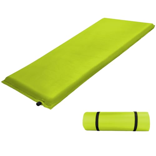 ALPIDEX Isomatte Camping 2.5 cm┃6 cm┃10 cm Dick Schaumstoff Selfinflating Matte Selbstaufblasende Outdoor Thermomatte Robust Isolierend, Farbe:Lime, Maße:200 x 66 x 6.0 cm