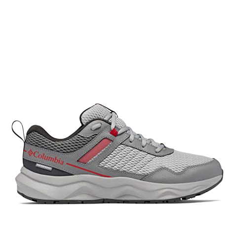 Columbia Columbia Men's Plateau Waterproof Hiking Shoe, Steam/Mountain Red, 15 Wide