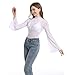 Durio Disco Bell Sleeve Tops for Women Disco Outfits Vintage 70s Tops Shirts Fashion Sleeve Top Sheer Long Sleeve Tops for Women Crop Top Vintage Geometric Clothes Large