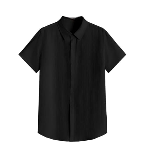 Image of Paralians Men's Regular Fit Solid Pattern Polyester Shirt with Half Sleeve Collar Neck Satandard Length and Button Down Closure Type