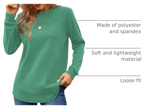 Image of MOLERANI Sweatshirts for Women Casual Long Sleeve Crewneck Shirt Tunic Tops | Pullovers, Soft Lightweight Warm Fabric, Loose Fit, Fall Winter Trendy Clothes, Daily Wear, Workout, Outdoor Outfits