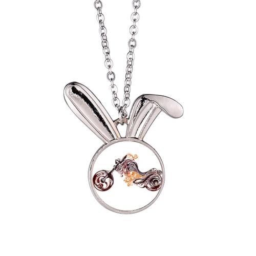 Collier lapin moto pendentif coloré pour affirmer votre look