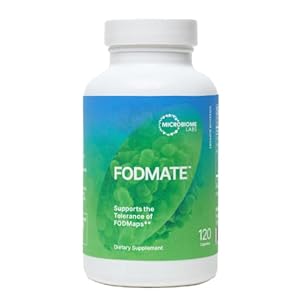 Microbiome Labs Fodmate – Digestive Enzyme Blend with Lactase + Alpha Galactosidase – Multi Enzyme Supplement to Support Occasional Bloating Relief & FODMAP Digestion (120 Count)