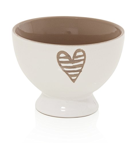 Brandani 55673, ciotola cereali Batticuore colore tortora in stoneware