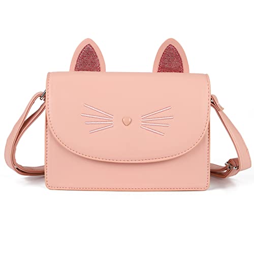 AFKOMST Niedliche Geldbörsen für Teenager, Mädchen, kleine Umhängetasche und Handtaschen, Katzengeschenk für Kinder, Rose, Small