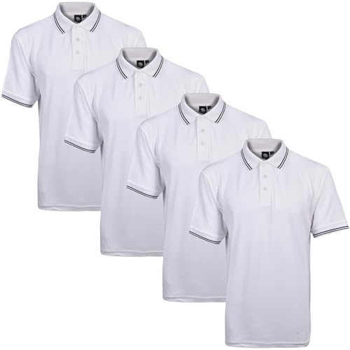 T-shirts polos en piqué col à poche boutonnée homme coupe régulière lot de 4