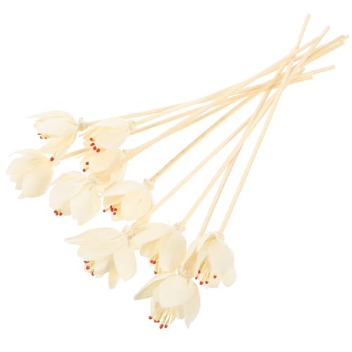 Housoutil Varillas Difusoras de Aroma Diseño Floral para Difusores de Aceites Esenciales, 10 Unidades, Accesorios para Botellas de Aroma, Ideales para Hogar, Oficina y Dormitorio