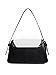 QWINEE Women's Crocodile Embossed Flap Bag Colorblock Shoulder Handbag Contrast Binding Clutch Purse Black and White One-Size