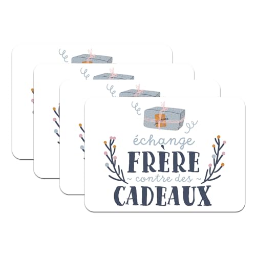 Protégez votre table à Noël : lot de 4 sets caoutchouc blanc