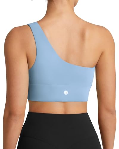 Image of Queenie Ke Womens One Shoulder Sports Bra Left Side Strap Yoga Bras Gym Training Workout Crop Tops