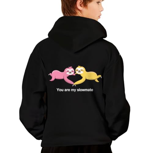 You Are My Slowmate Funny Sloth Retro Hoodies for Teen Girls Boys Lightweight Kangaroo Pocket Sweatshirt2