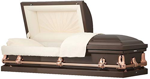 Titan Casket Orion Series Steel Casket (Bronze) Handcrafted Funeral Casket - Bronze Finish With Rosetan Crepe Interior #TOP1
