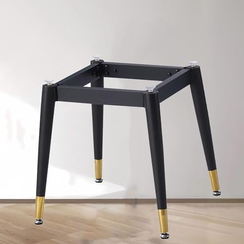 BHFPFZA Table Legs, Table Frame, Black Metal Iron Desk Legs Base, Coffee Table Dining Legs, with Adjustable Feet and Mounting Screws, for Marble, Glass, Wood Top(60cm)