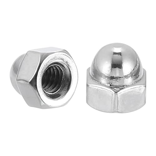 sourcing map #8-32 Acorn Cap Nuts, 20Pcs 304 Stainless Steel Dome Cap Head Acorn Nut Hardware Nuts for Bolt Cover, Silvery