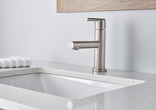 Gerber Danze D224158Bn Parma Trim Line 1H Lavatory Faucet Single Hole Mount W/Metal Touch Down Drain & Optional Deck Plate Included 1.2Gpm Brushed Nickel #TOP2