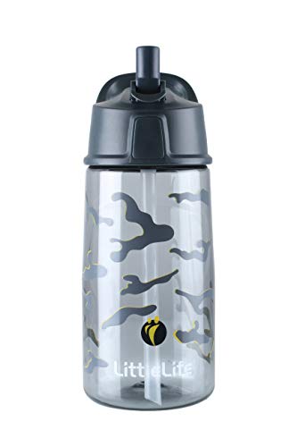 LittleLife Children's Water Bottle With Easy-Access Lid and Straw Leak-Proof And BPA-Free, Camo, 550 ml - Image 2