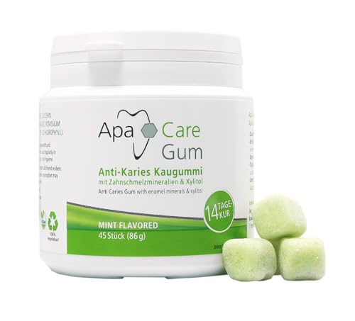 ApaCare Goma de mascar anticaries con minerales de esmalte y xilitol | 6 latas