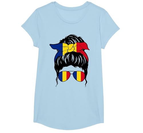 Rumana Chica Rumania Bandera Rumana Fata Romaneasca Camiseta, Niñas, Azul Bebé, M