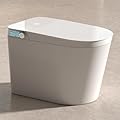 Smart Toilet with Bidet & Warm Air Dryer - Tankless Japanese Style One Piece Toilet Inteligente, Auto Seat Heating, Auto Flushing, Foot Kick Flushing, Remote Control