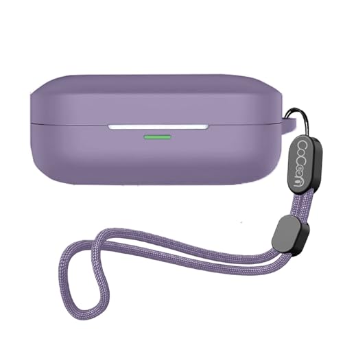 Image of Soft Silicone Case Cover for Realme Buds Air 7 | 7 Pro (Lanyard, Lavender Purple)