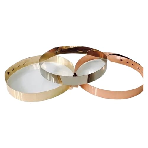 Brand Women Adjustable Metal Waist Belt Bling Gold Silver Color Plate Vintage Lady Simple Belts Mirror Waistband2