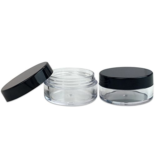 Beauticom 40pcs 10 Gram (0.35 oz) Plastic Pot Jars – BPA Free Clear Round Acrylic Container for Travel, Cosmetic, Makeup, Bead, Sample, Lip Balm, Candy, Herbs, Eye Shadow 10g/10ml (Black Lid) - Thumbnail 6