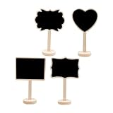 TOVINANNA 4 Tableros Pequeños Reutilizables para Decoración del Hogar y Eventos Tablero de Madera Formas Variadas Corazón Borde Floral Rectangular Borde B para Mensajes Avisos y