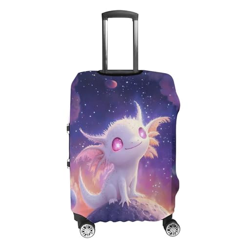 Glowing Axolotl Planets Universes Luggage Covers Washable Travel Suitcase Cover Elastic Baggage Protector4