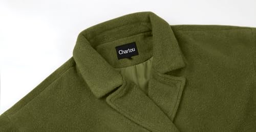 CHARTOU Women Oversized Long Winter Coats Warm Wool Blend Pea Trench Coat Overcoat2