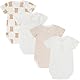 Chicco, Body für Neugeborene und Babys, Set von 4 Kurzarm-Bodys aus 100% Baumwolle, Unisex Baby und Mädchen 0-24 Monate, Designed in Italy