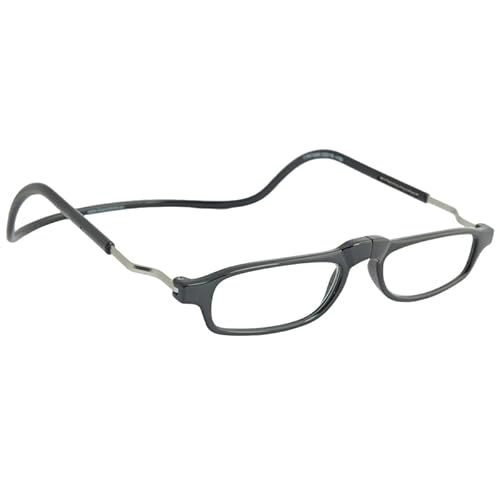 Clic Eyewear - Clic Base - Colore: Nero - Gradazione: +1.5 - Occhiali Da Lettura Classici - Forma Rettangolare - Occhiali Da Lettura Uomo/Donna - Made