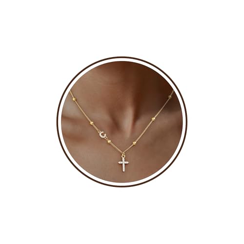 Initial Necklaces for Women Dainty Gold Necklace Teacher Appreciation Gifts Cross Necklace for Women Teen Gl Gifts Trendy Stuff Fashion Accessories