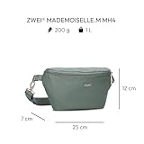 Zwei Damen Hip Bag Mademoiselle.M MH4 Bauchtasche 25 cm 1 Liter aus hochwertigem Kunstleder, Crossbody Bag wasserabweisend, 3-in-1 Bequeme Brusttasche, Gürteltasche & Hüfttasche (Eucalyptus)