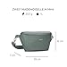 Zwei Damen Hip Bag Mademoiselle.M MH4 Bauchtasche 25 cm 1 Liter aus hochwertigem Kunstleder, Crossbody Bag wasserabweisend, 3-in-1 Bequeme Brusttasche, Gürteltasche & Hüfttasche (Eucalyptus)