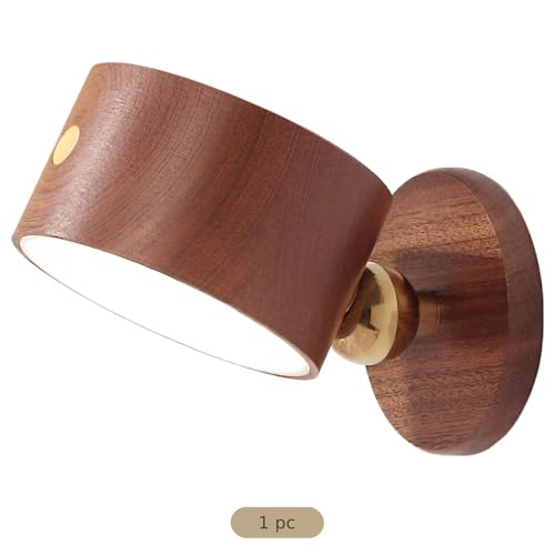 Aplique de pared madera minimalista recargable con control táctil 5