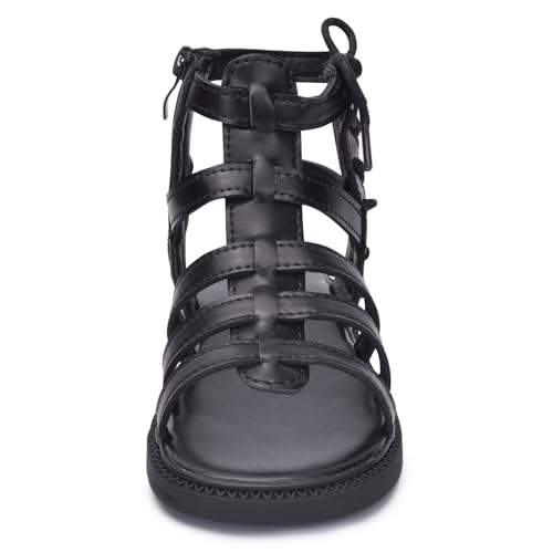 Image of Skeblo Girls Rivet Gladiator Sandals Summer Princess Dress Strappy Flats Zip Up Boots Shoes