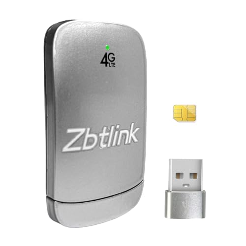 Zbtlink 3g/4g LTE USB-Dongle, SIM-Modem, Tragbarer WLAN-Hotspot, Plug-and-Play, Kein Treiber Erforderlich, Typ-C/USB-Anschluss, Streaming, Gaming, Surfen, Multiband-Konfiguration, Weltweites Reisen