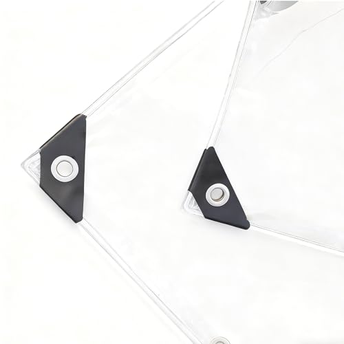RAUMPA Lona de PVC transparente con ojales, 3 x 5 m, lona transparente, protección contra la lluvia para balcón, impermeable, resistente a la intemperie, para exteriores, cenador, pared lateral,