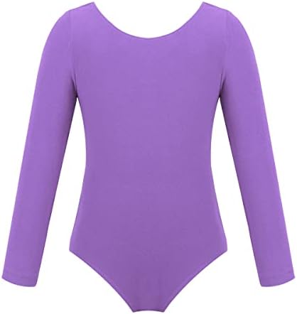 Body Manches Longues Fille - Gymnastique, Danse, Ballet - Col Rond - Polyester & Chiffon