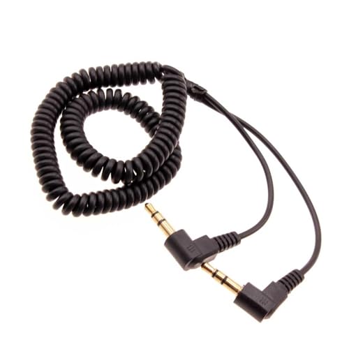 Cable auxiliar enrollado 3.5 mm para auto negro miniatura 1
