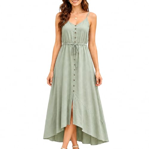 Image of BROVAVE Women's 2026 Summer Casual Boho Sundress Spaghetti Strap Midi Dress
