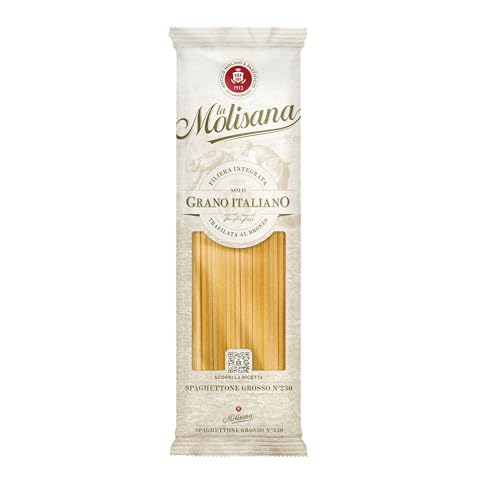 La Molisana - Spaghetti Grossi n. 14, Pasta Classica da Solo Grano Italiano, Spessore Importante, Superficie Ruvida e Gusto Intenso, Confezione da 500 g
